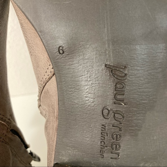 Paul Green Taupe Grey leather boots booties handmade sUK 6 US 8.5 8 1/2 B032 - Picture 12 of 15
